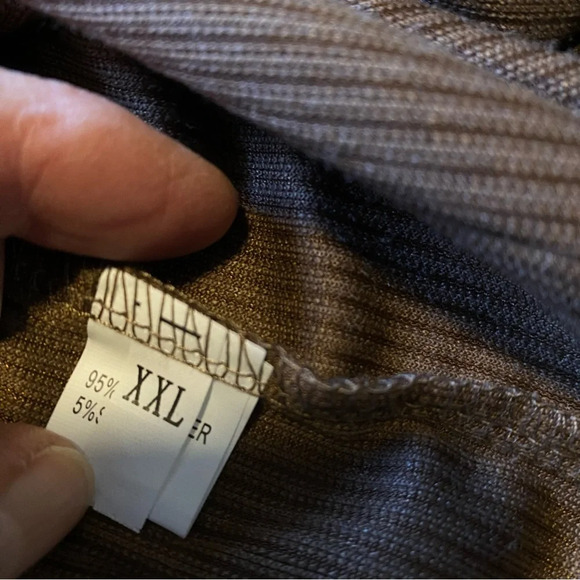 NWOT Men Corduroy Pullover Colorblock 1/4 Button Sweatshirt Golden Brown 2XL - Picture 8 of 11